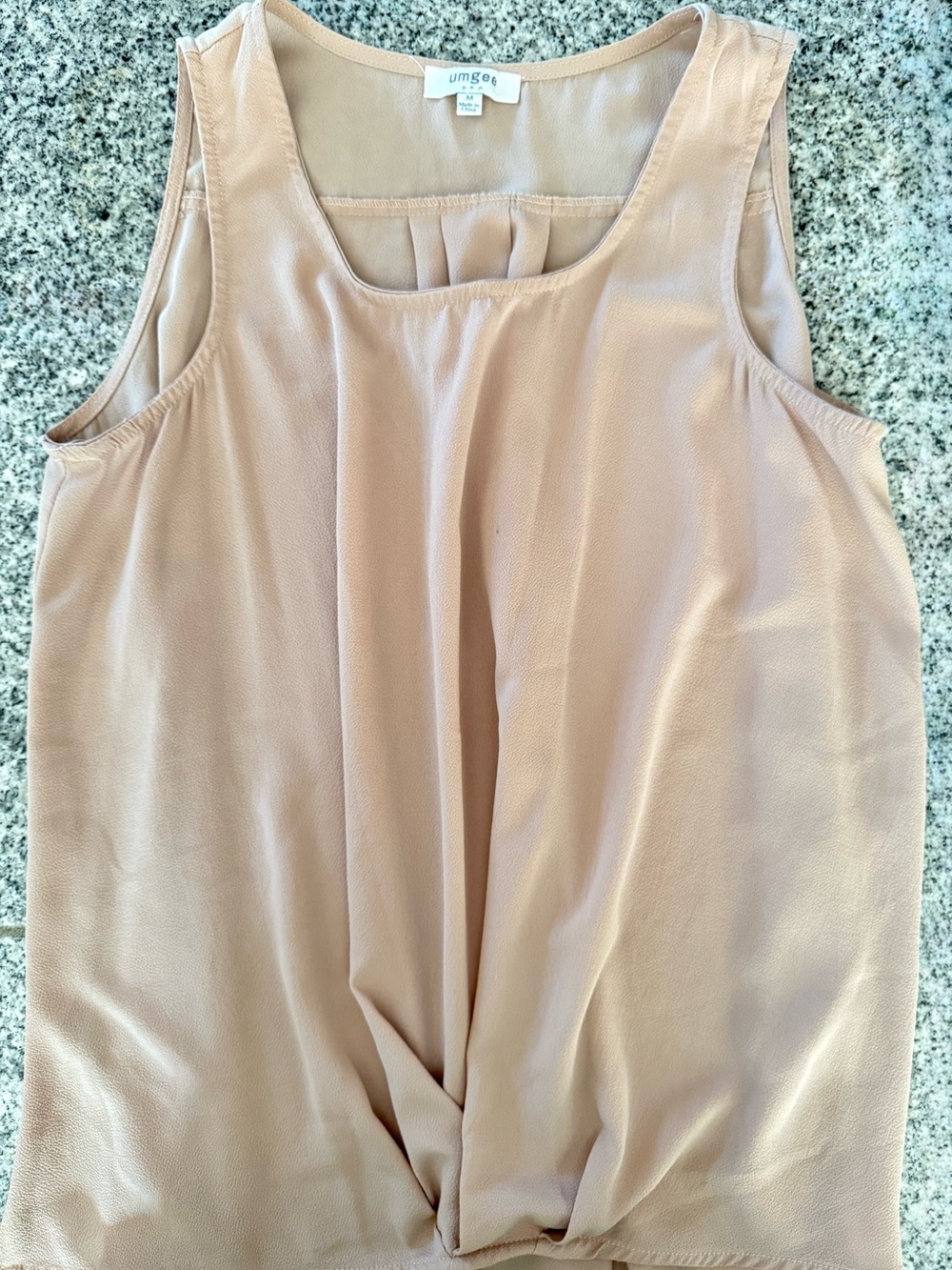 Umgee Beige Twist-Front Sleeveless Camisole